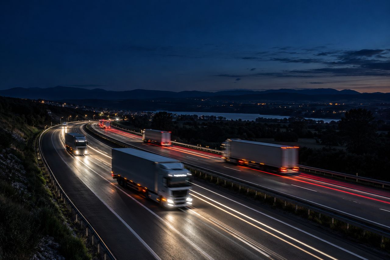 Ruta internacional de noche